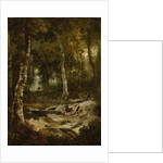 Forest landscape with stag hunt, c.1665 by Jan Hackaert