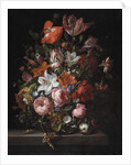 Flowers in a Glass Vase, 1704 by Rachel Ruysch