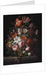 Flowers in a Glass Vase, 1704 by Rachel Ruysch