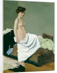 Standing nude holding a gown on her knee, 1904 by Felix Edouard Vallotton