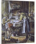 Helping with the Washing Up, 1975 by Anthea Durose