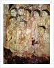 Group of disciples mourning the death of Buddha by Indian School