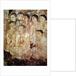 Group of disciples mourning the death of Buddha by Indian School