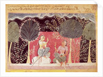 Two Princes in a Garden by Indian School