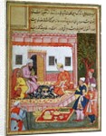 Courtiers Bringing Offerings of Fruit to a Prince, 1570-1600 by School Indian