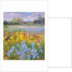 Irises, Willow and Fir Tree, 1993 by Timothy Easton