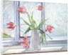 Tulips Against Moving Water by Timothy Easton
