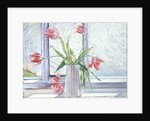 Tulips Against Moving Water by Timothy Easton