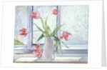 Tulips Against Moving Water by Timothy Easton