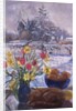 Curled Cat with Flowers by Timothy Easton