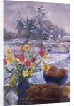 Curled Cat with Flowers by Timothy Easton