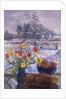 Curled Cat with Flowers by Timothy Easton