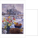 Curled Cat with Flowers by Timothy Easton