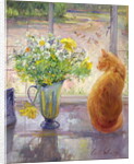 Striped Jug with Spring Flowers, 1992 by Timothy Easton