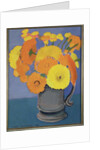 Orange Flowers in a tankard by Lillian Delevoryas