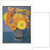 Orange Flowers in a tankard by Lillian Delevoryas
