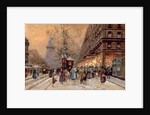 A Busy Boulevard near the Place de la Republique, Paris by Eugene Galien-Laloue