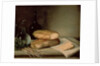 Still Life with Bread, Cheese and a Flagon of Wine by Claude Joseph Fraichot