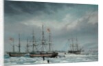 The Jane, Viewforth and Middleton fast in the ice, 1835 by Thomas A. Binks