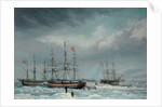 The Jane, Viewforth and Middleton fast in the ice, 1835 by Thomas A. Binks