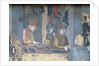 Effects of Good Government in the City, detail of a merchant and craftsmen in the shoemaker's shop, 1338-40 by Ambrogio Lorenzetti