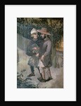 Effects of Good Government in the Countryside, detail of two men walking and talking, 1388-40 by Ambrogio Lorenzetti