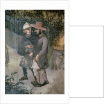 Effects of Good Government in the Countryside, detail of two men walking and talking, 1388-40 by Ambrogio Lorenzetti