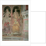 The Church Militant and Triumphant, in the Spanish Chapel, detail of Rhetoric, Cicero, Grammar and Aelius Donatus, 1366-68 by Andrea di Bonaiuto