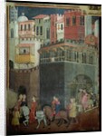 Effects of Good Government in the City, detail of architecture and citizens, 1338-40 by Ambrogio Lorenzetti