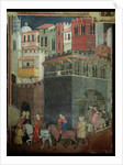 Effects of Good Government in the City, detail of architecture and citizens, 1338-40 by Ambrogio Lorenzetti