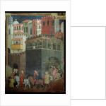 Effects of Good Government in the City, detail of architecture and citizens, 1338-40 by Ambrogio Lorenzetti