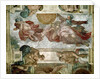 Sistine Chapel Ceiling: Creation of the Sun and Moon, 1508-12 by Michelangelo Buonarroti