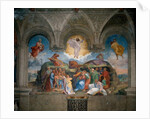 Transfiguration of Christ, painted on a piece of the wall in the sacristy by Girolamo da Carpi
