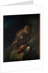 An owl with its prey by Unknown Artist