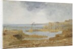 Sketch of Inner Harbour, A Temporary Crane, May 1829 by Robert Mackreth
