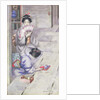Geisha Drinking Tea by George F. Henry