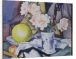 Blue and White Vase, Roses, Melon and Orange by Samuel John Peploe