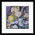 Blue and White Vase, Roses, Melon and Orange by Samuel John Peploe