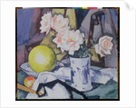 Blue and White Vase, Roses, Melon and Orange by Samuel John Peploe