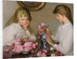 Two Girls Arranging Posies by George Clausen