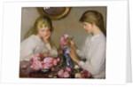 Two Girls Arranging Posies by George Clausen