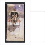 Christmas Card with a Hansom Cab by Joseph Crawhall