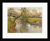 French River Landscape with a Flowering Tree by Fritz Thaulow