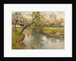 French River Landscape with a Flowering Tree by Fritz Thaulow
