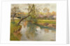 French River Landscape with a Flowering Tree by Fritz Thaulow