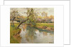 French River Landscape with a Flowering Tree by Fritz Thaulow