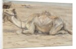 Camel at the Artist's Camp with Bedouins by Edwin John Alexander
