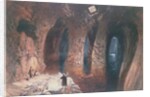 Bahr El Khabeer on The Great Sea: rockcut cisterns under the site of Solomon's Temple, 1870 by William 'Crimea' Simpson