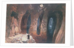 Bahr El Khabeer on The Great Sea: rockcut cisterns under the site of Solomon's Temple, 1870 by William 'Crimea' Simpson