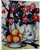 Still life of dahlias and fruit, c.1910-12 by Samuel John Peploe